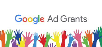 Google Ads Grants Logo mit bunten Händen