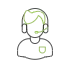 Person mit einem Headset