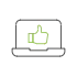 Desktop mit einem Daumen als Like Button