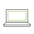 Aufgeklappter Laptop