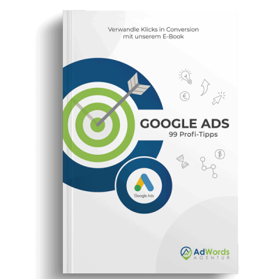 Google-Ads-99-Tipps-Gratis-E-Book-AdWords-Agentur-Wien Buchcover E-Book
